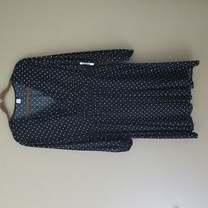 NWT! | OLD NAVY | Black Faux Wrap Dress with White Polkadots